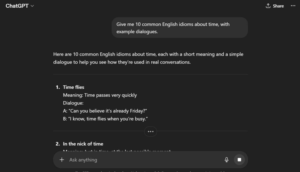 Prompt untuk Menghafal Vocabulary dan Idiom