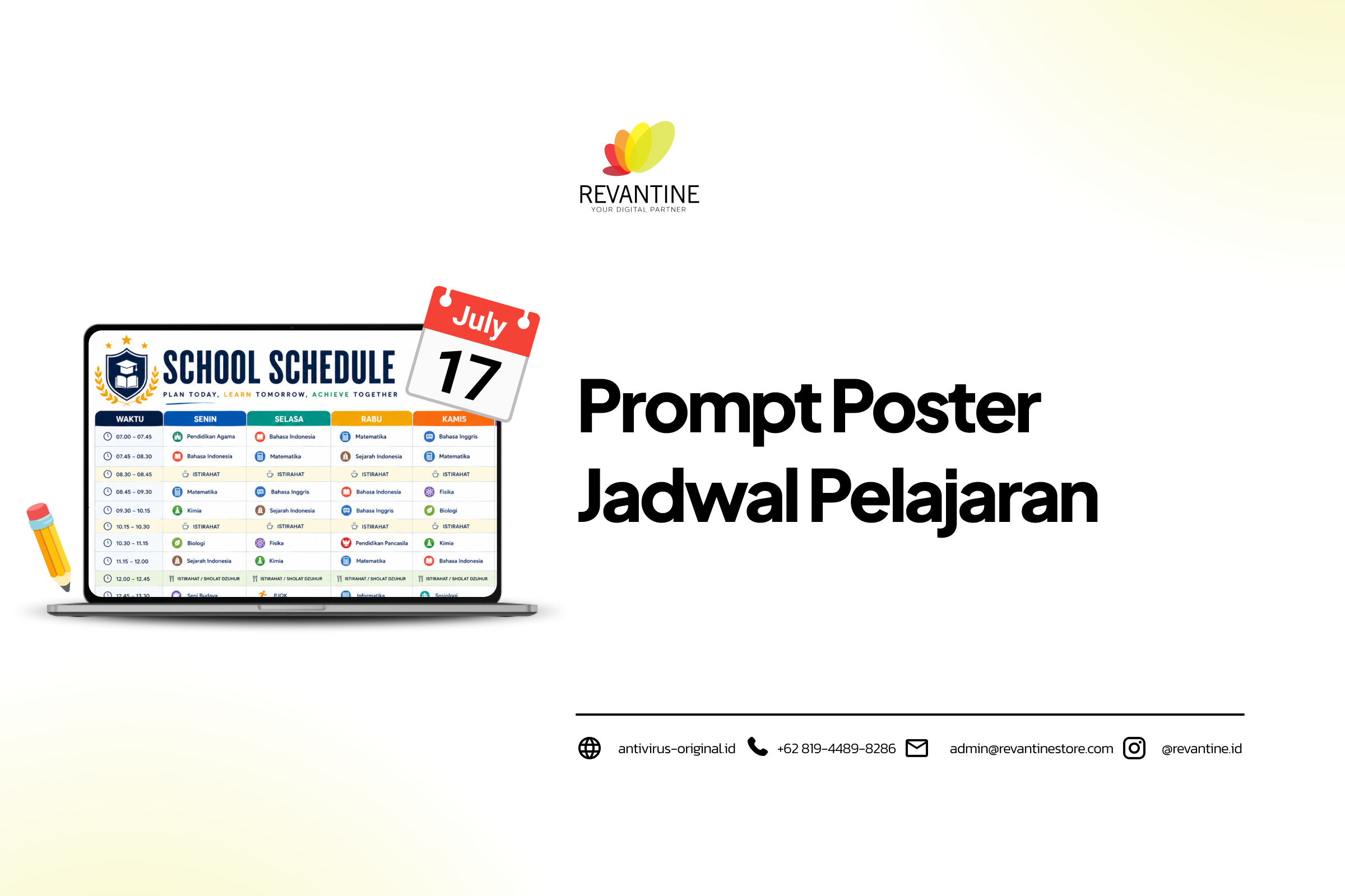 8 Prompt Poster Jadwal Pelajaran Aesthetic Siap Pakai